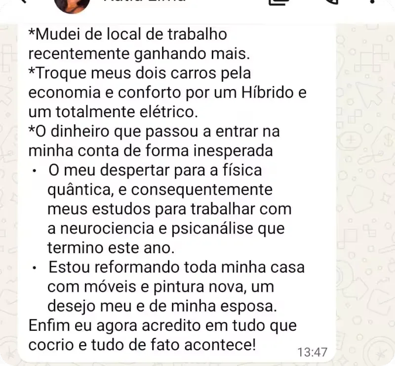 Mensagem de aluna